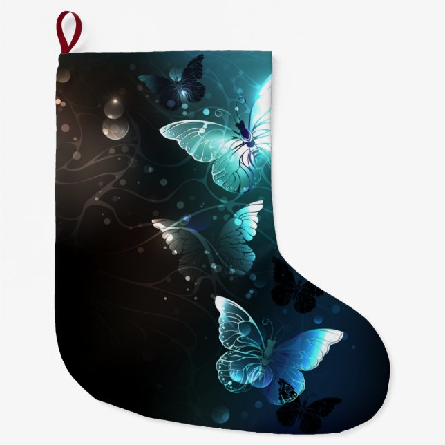 Mint-Night-Schmetterlinge Großer Weihnachtsstrumpf (Vorderseite)
