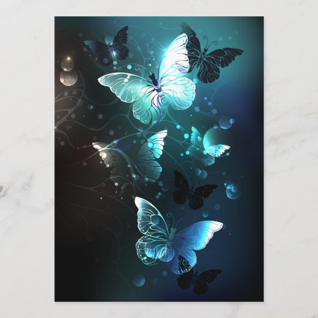 Mint-Night-Schmetterlinge Hinweiskarte (Vorderseite)