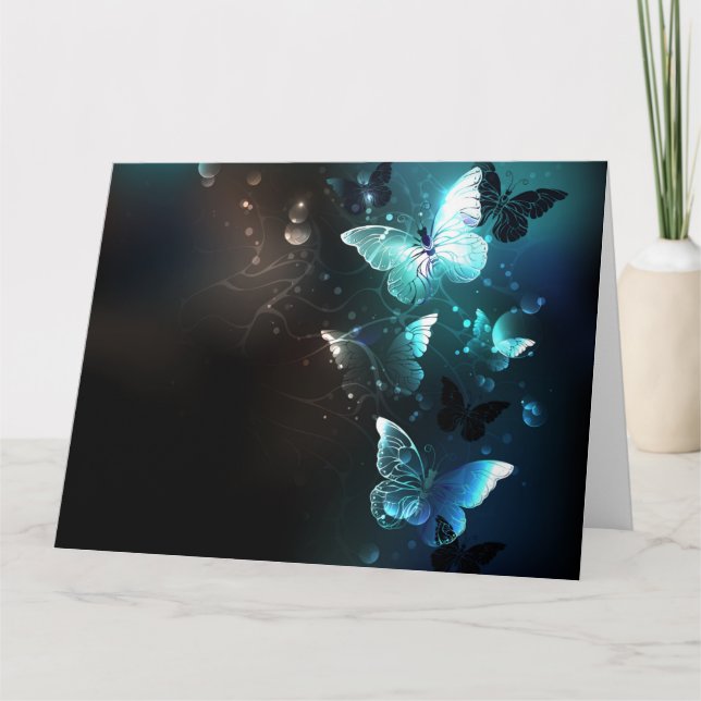 Mint-Night-Schmetterlinge Karte (Vorderseite)