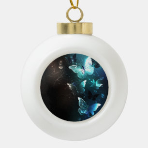 Mint-Night-Schmetterlinge Keramik Kugel-Ornament
