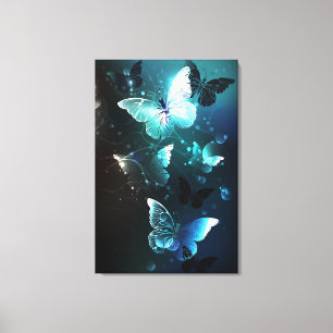 Mint-Night-Schmetterlinge Leinwanddruck