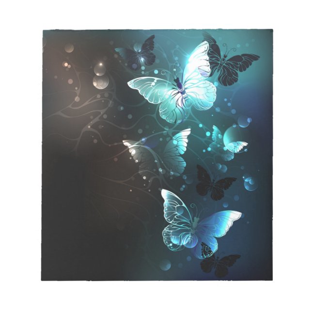 Mint-Night-Schmetterlinge Notizblock (Vorderseite)