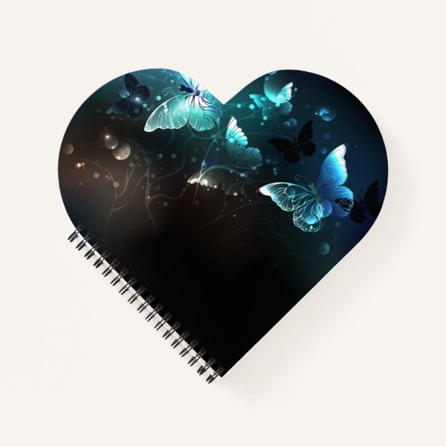 Mint-Night-Schmetterlinge Notizbuch (Vorderseite)
