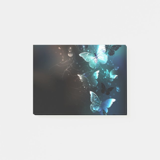 Mint-Night-Schmetterlinge Post-it Klebezettel (Vorderseite)