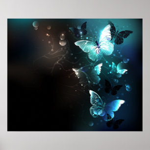 Mint-Night-Schmetterlinge Poster