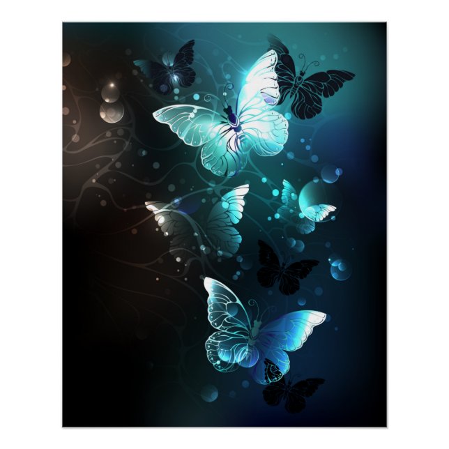 Mint-Night-Schmetterlinge Poster (Vorderseite)