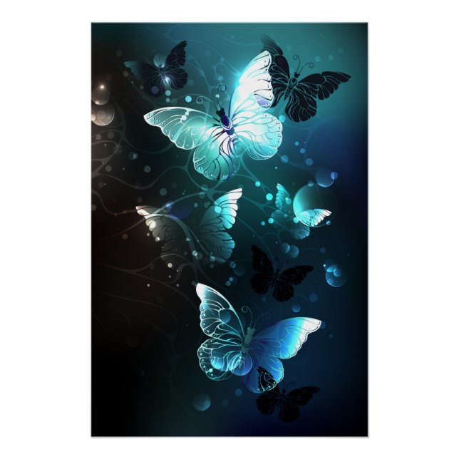 Mint-Night-Schmetterlinge Poster (Vorderseite)