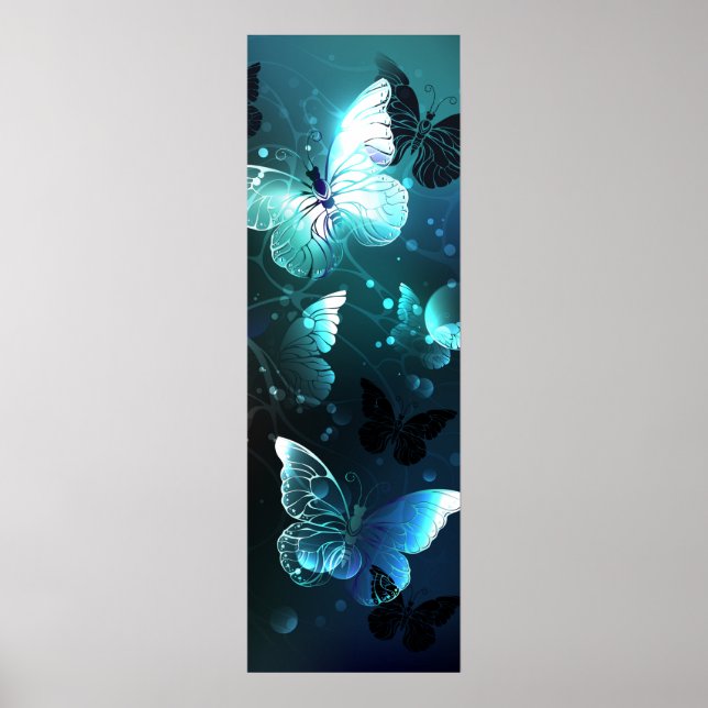 Mint-Night-Schmetterlinge Poster (Vorne)