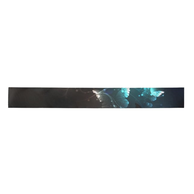 Mint-Night-Schmetterlinge Satinband (Vorderseite)