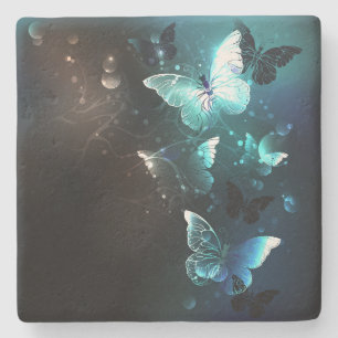 Mint-Night-Schmetterlinge Steinuntersetzer