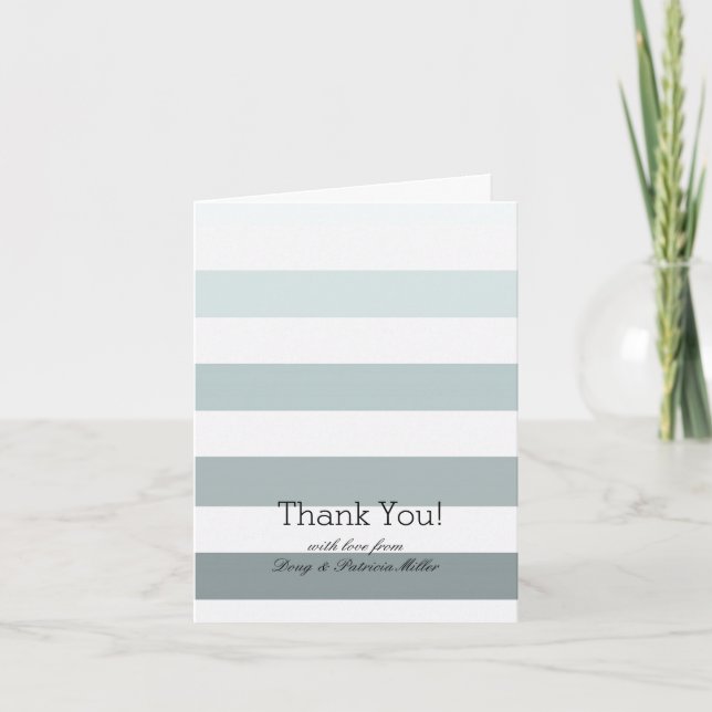 Mint Ombre Stripes Vielen Dank Dankeskarte (Vorderseite)
