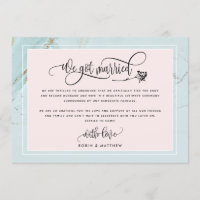 Mint On S'Est Marié Mariage / Elope Faire-part