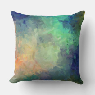 Mint Orange Blue Abstrakt Kissen
