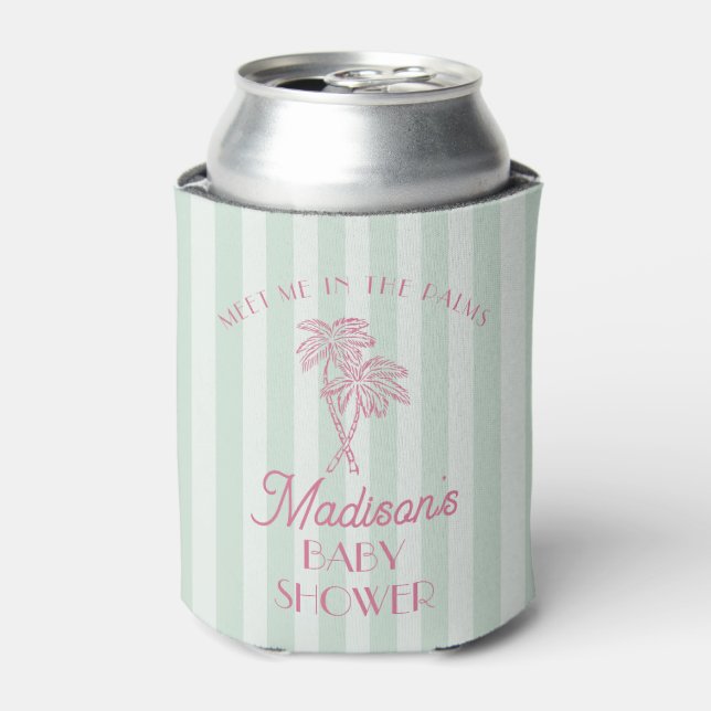 Mint Palm Spring Pastel Beach Baby Dusche Dosenkühler (Kanne Vorderseite)
