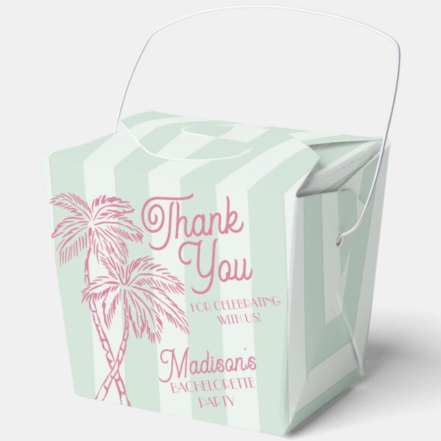 Mint Palm Spring Pastel Beach Junggeselinnen-Absch Geschenkschachtel (Vorderseite)