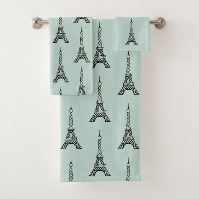 Mint Paris Eiffel Tower Badetücher Set Geschenk (Insitu)