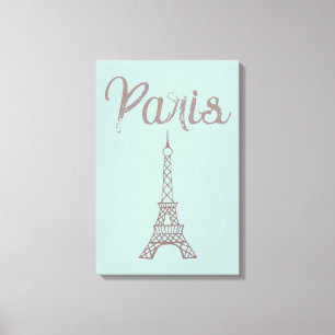 Mint Paris Eiffelturm Leinwand-Wandkunst  Leinwanddruck