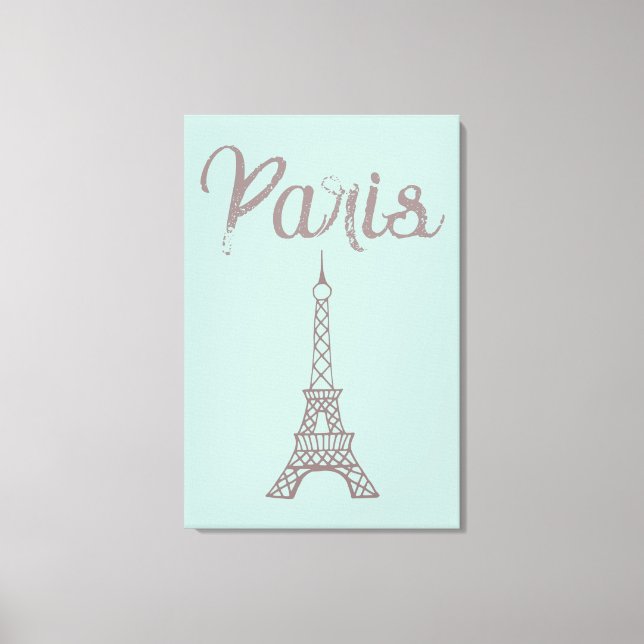 Mint Paris Tour Eiffel Toile Mur Art (Recto)