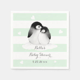 Mint Penguin Paper Napkins Serviette