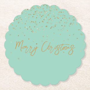 Mint Personalisiert Goldname Glitzer Sparkle Dots Untersetzer