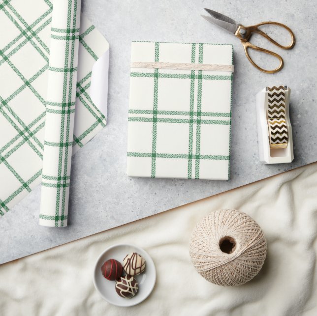 Mint Plaid Geschenkpapier (Kunsthandwerk)