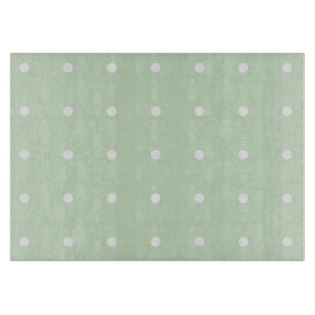Mint Polka Dot Glasschneider Schneidebrett (Vorderseite)