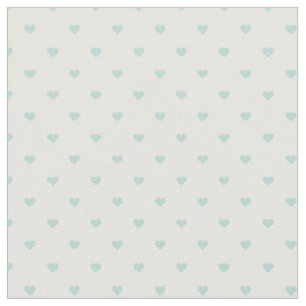 Mint Polka Dot Hearts Stoff