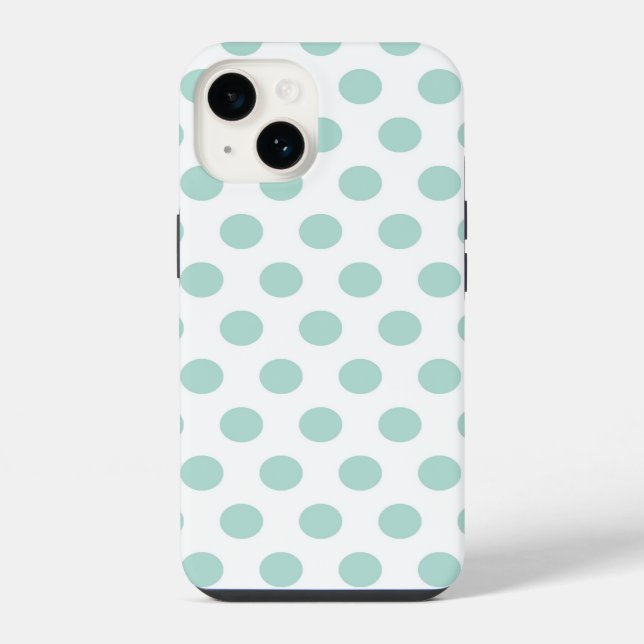 Mint Polka Dot iPhone Hülle (Rückseite)