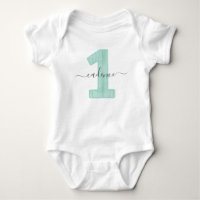 Mint Polka Dots Individuelle Name 1. Geburtstag Pa