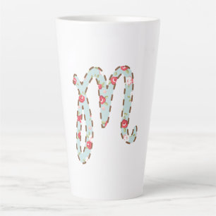 Mint Rosa Blumeninitiale M   Milchtasse
