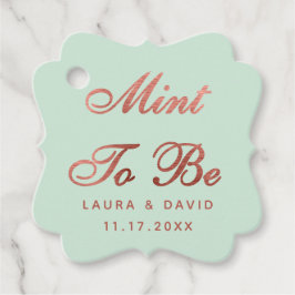 Mint Rose Gold Wedding Elegantes Script Personalis Geschenkanhänger
