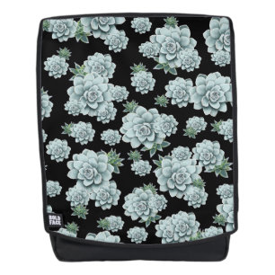 Mint Rosette Succulents Wiederholen Druck auf schw Rucksack