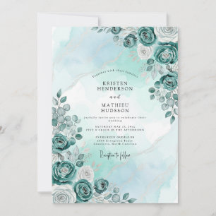 Mint Serene Winterhochzeit Einladung