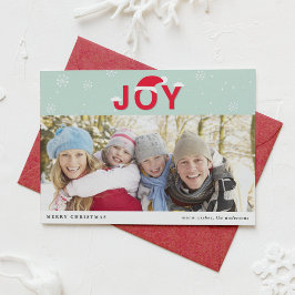 Mint Snow Joy Holiday Foto Flat Card Feiertagskarte