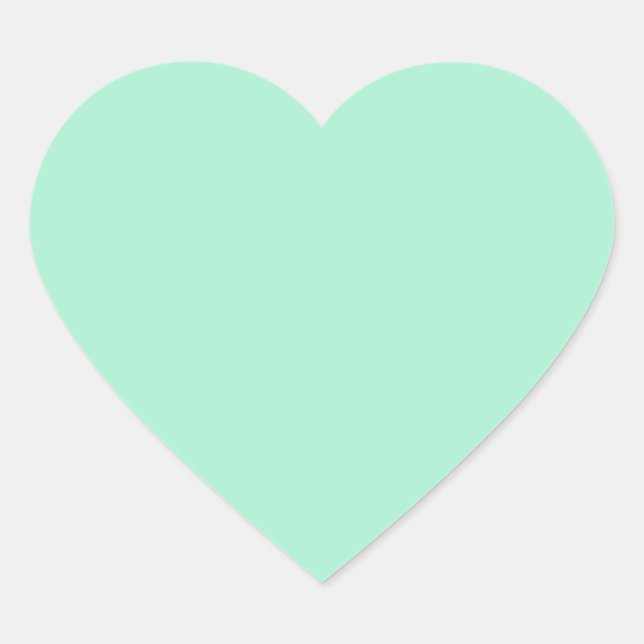 Mint Solid Color Herz-Aufkleber (Vorderseite)