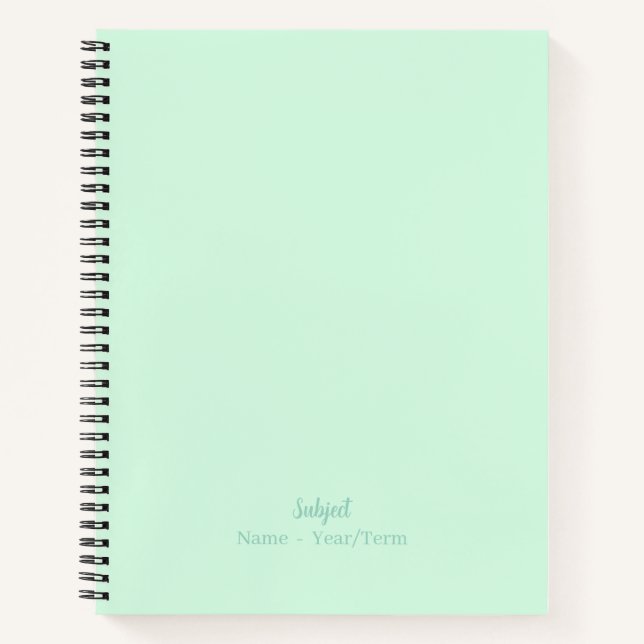Mint Spiral Notebook Notizbuch (Vorderseite)