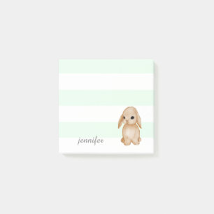 Mint Stripes Bunny Post-it® Notes Post-it Klebezettel