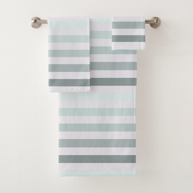 Mint Stripes Ombre Badhandtuch Set (Insitu)