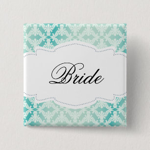 MINT & Teal Damast Braut Button