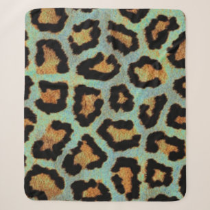 Mint Tease mir aquamarin Leopard-Drucktuch Sherpadecke