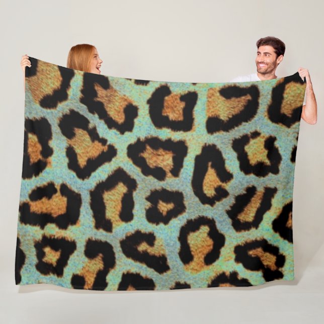 Mint Tee mir aquamarin Leopard-Druck Fleecedecke (Beispiel)