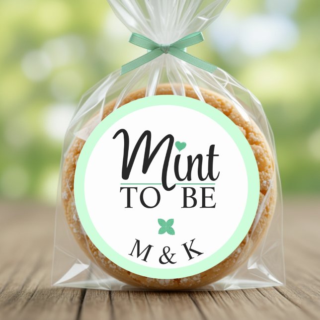 Mint to Be Monogram Wedding Bridal Shower Runder Aufkleber (Mint to Be Monogram Wedding Bridal Shower Classic Round Sticker
)