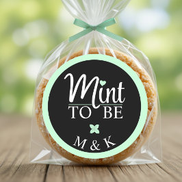 Mint to Be Monogram Wedding Bridal Shower Runder Aufkleber