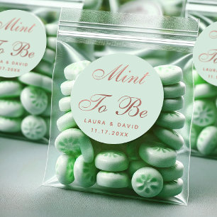 Mint To Be Roségold Elegante Hochzeits-Kalligraphi Runder Aufkleber