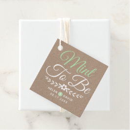 Mint to Be weiße Typografie rustikale Hochzeit Geschenkanhänger