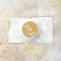 Mint To Be White and Gold Wedding Favors 