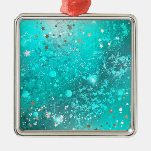 Mint Türkis Folienhintergrund Ornament Aus Metall