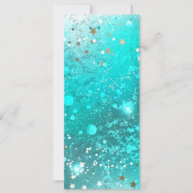 Mint Türkis Folienhintergrund Save The Date (Vorderseite)
