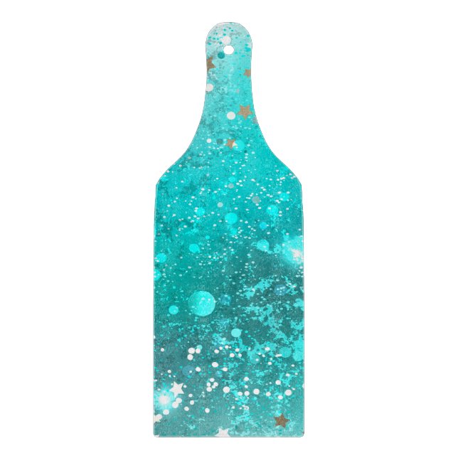 Mint Türkis Folienhintergrund Schneidebrett (Vorderseite)