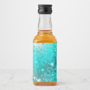 Mint Turquoise Foil Hintergrund Alkoholflaschenetikett